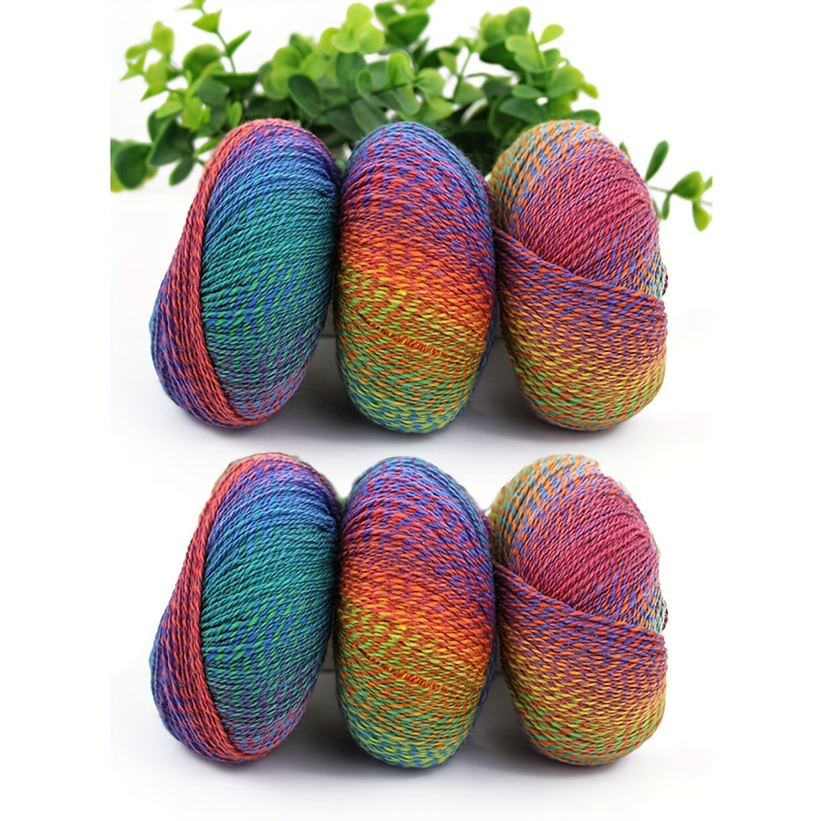 AB Gradient Wool Nylon Yarn 6pc 300g Self Stripe Crochet