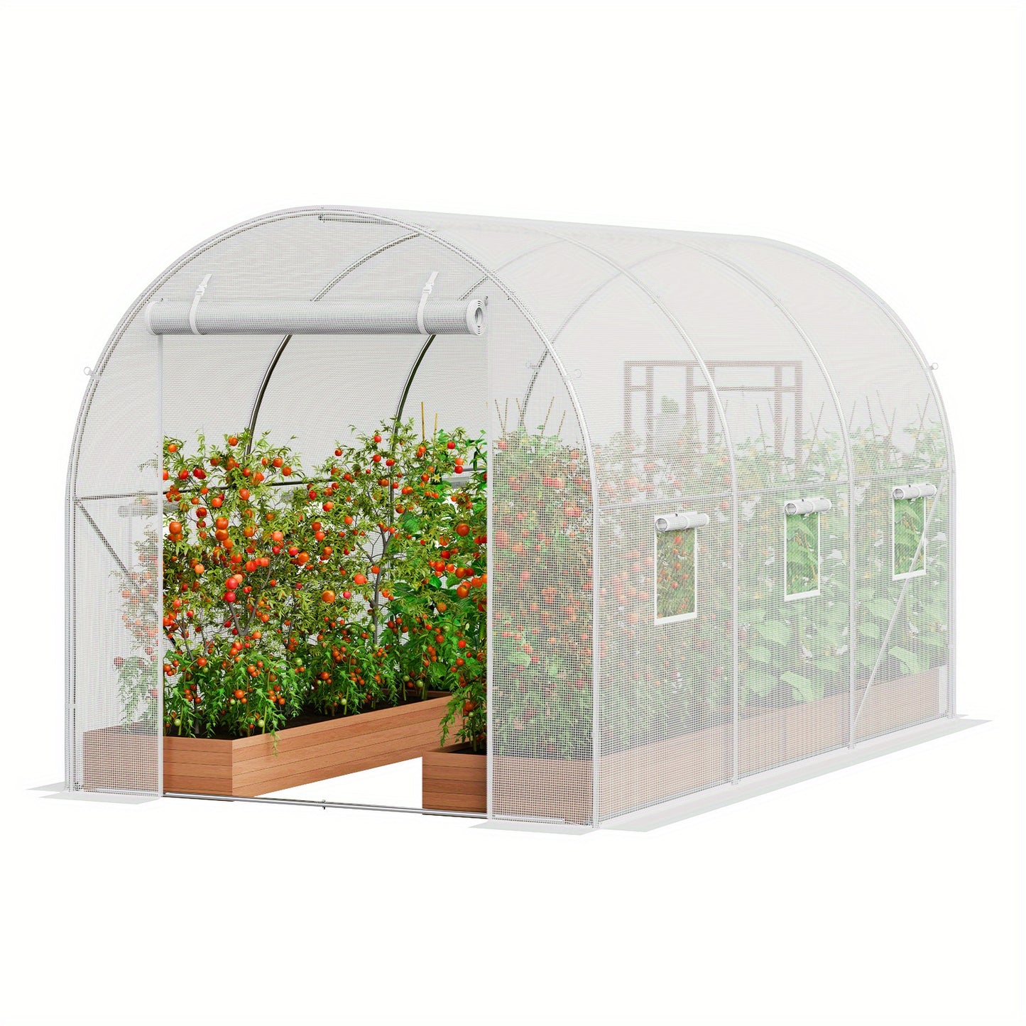 Happybuy Walk In Tunnel Greenhouse 19.4x9.7x6.5 Ft Outdoor