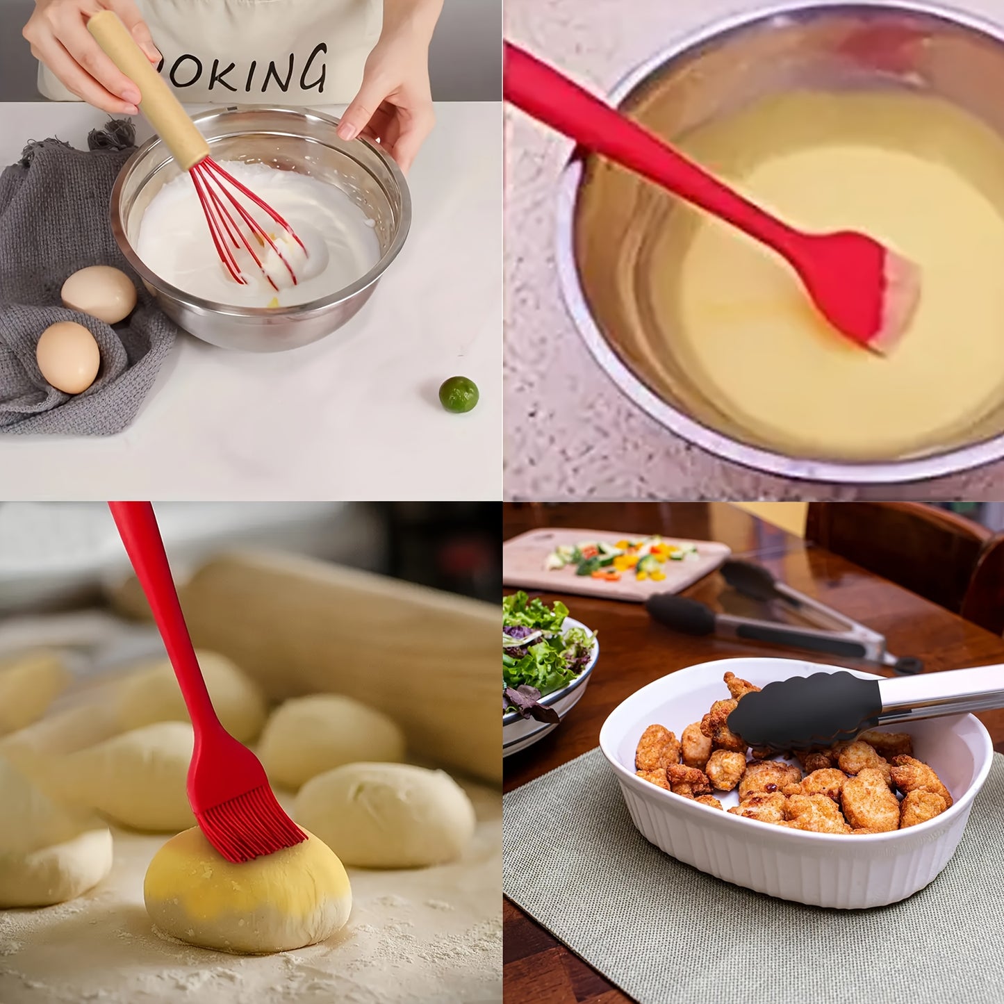 Foldable Four Layer Cooling Rack Set With Silicone Spatula