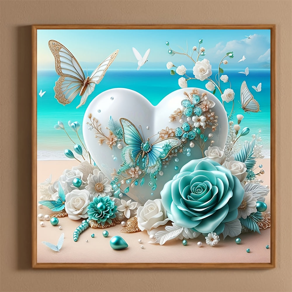 Heart-Shaped DIY Diamond Painting Kit Round Acrylic Designs