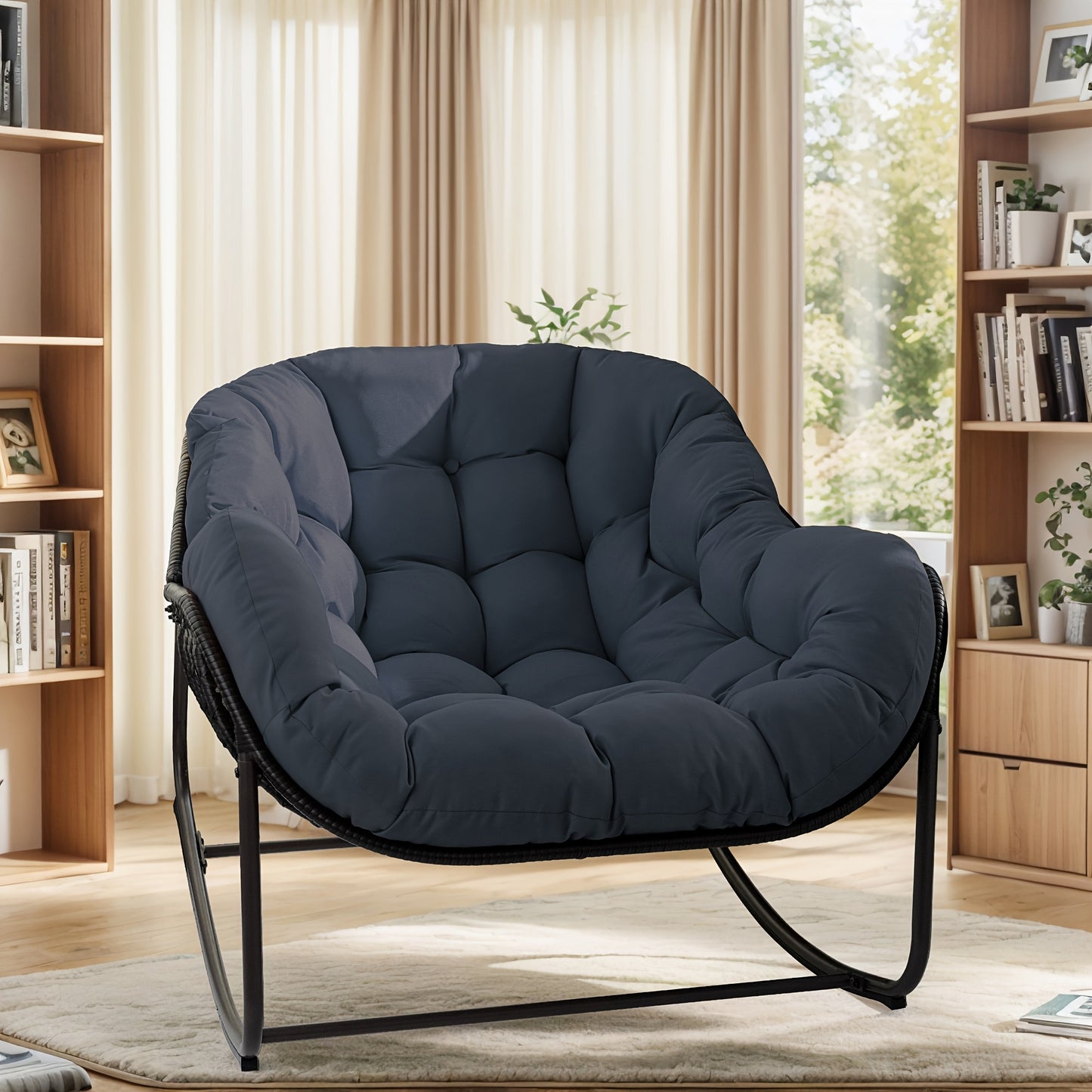 Oversized All Weather Wicker Papasan Rocking Chair Cushion