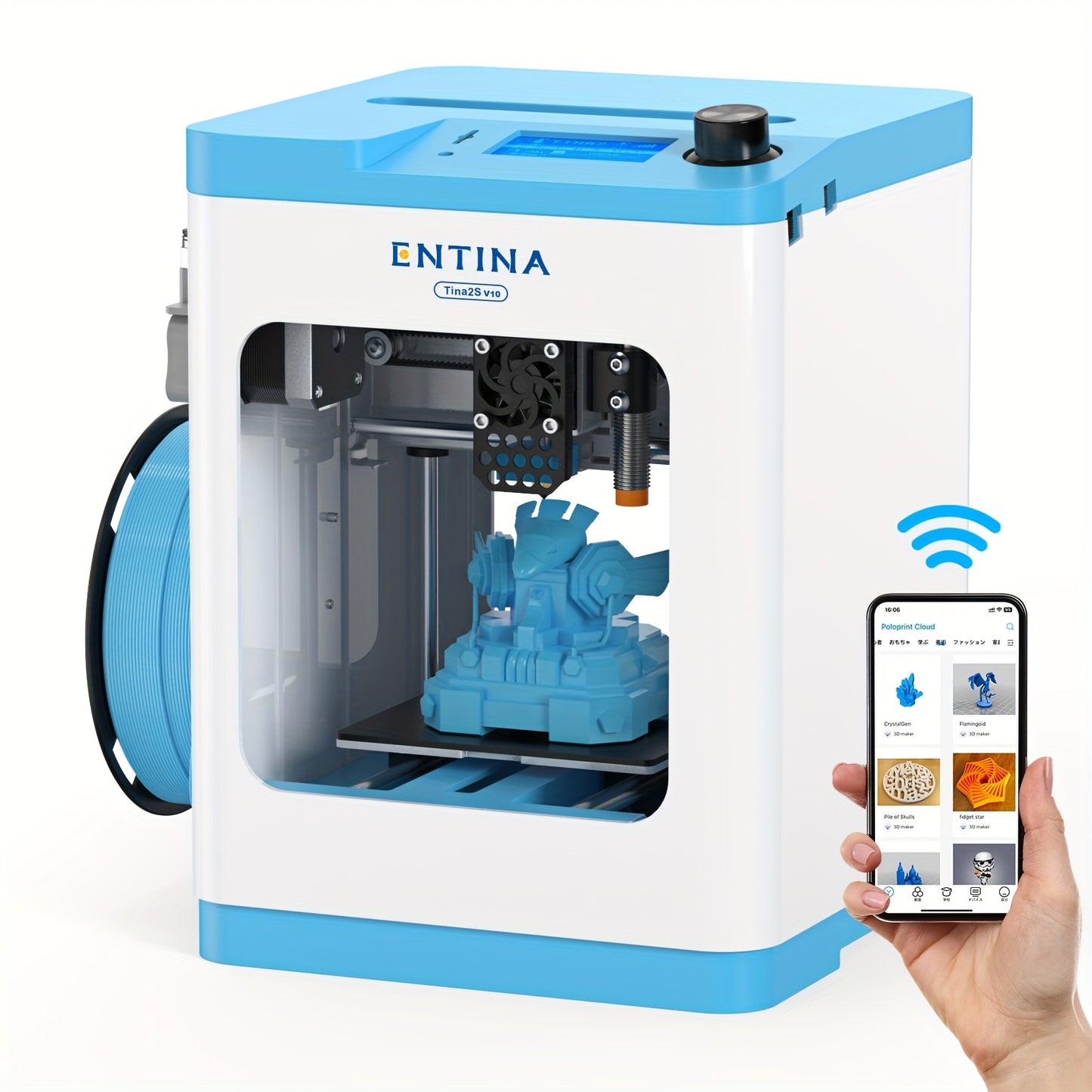 Tina2S 3D Printer With WiFi Cloud Printing Compact Design