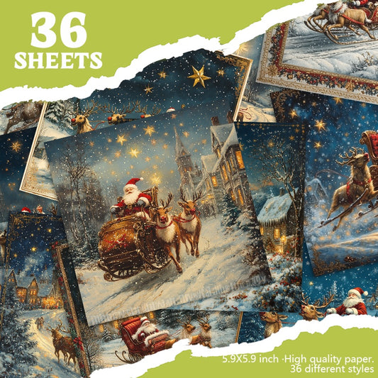 Christmas Village Scrapbook Paper Winter Night 36 Sheets