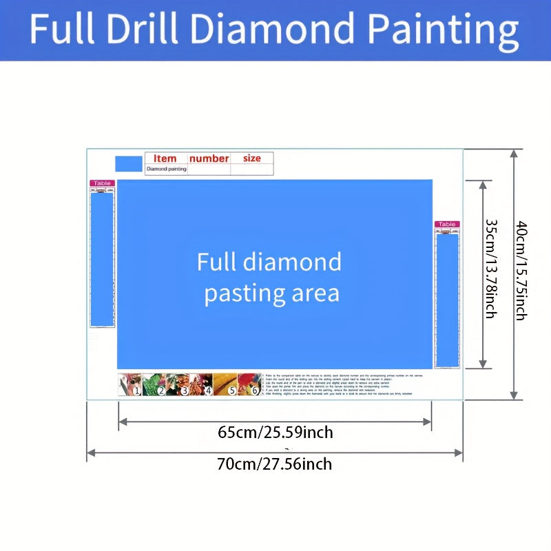 Majestic Dragon Diamond Painting Kit Round Drills 70x40cm