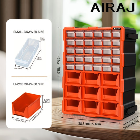 AIRAJ 39-Drawer Orange Wall Mount Storage Cabinet