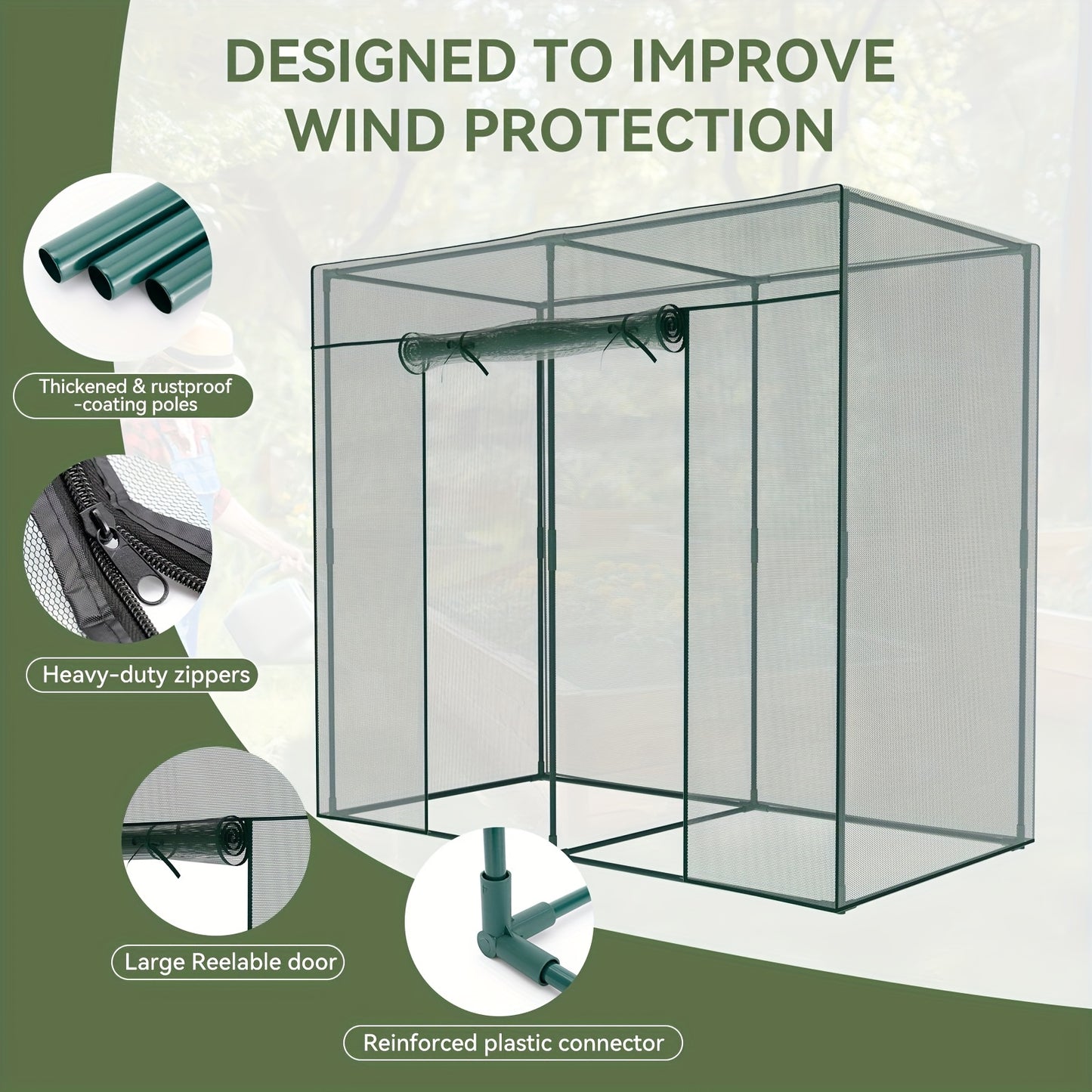 MOPHOTO Heavy Duty Plant Cage Tent With Zippered Door