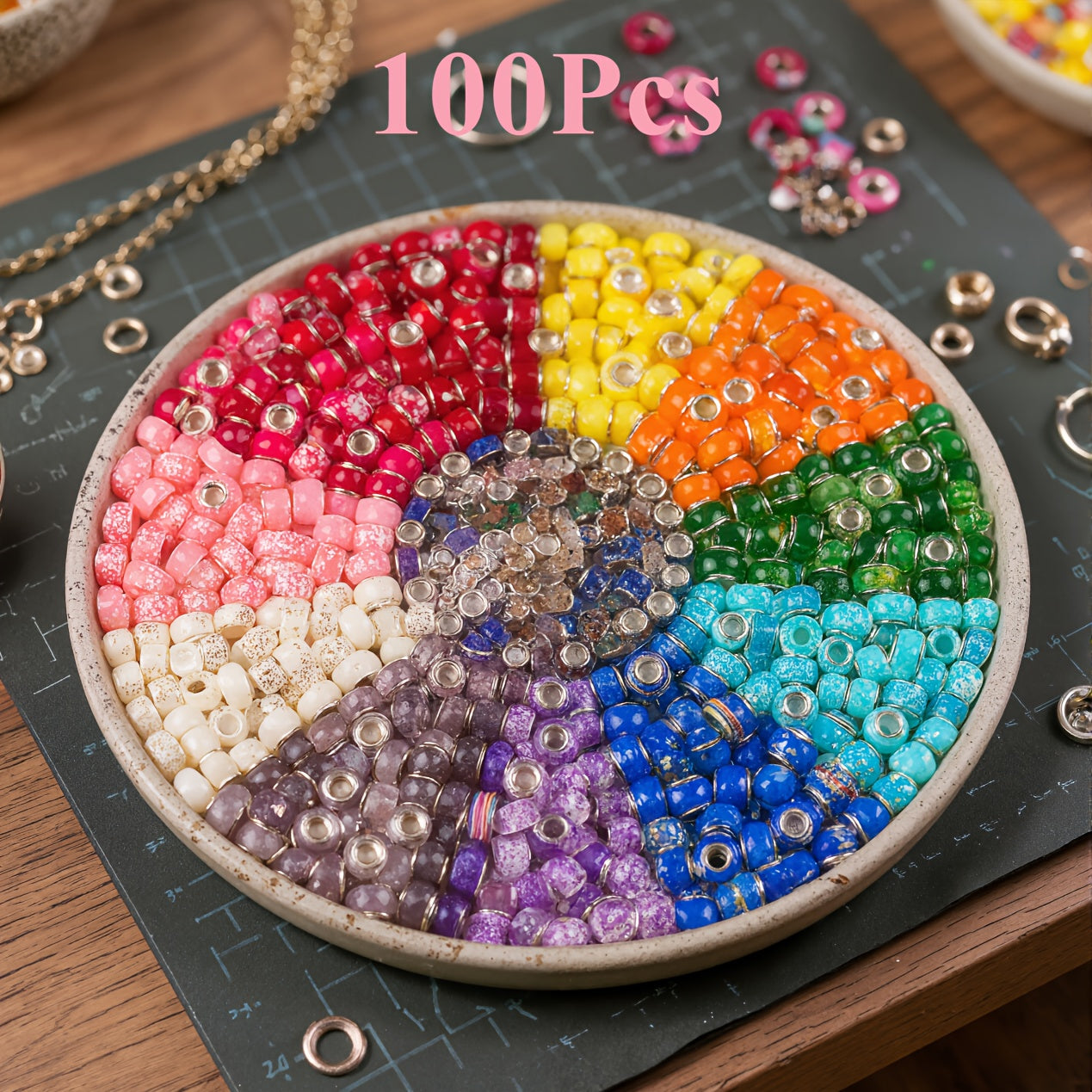 Transparent Glass Beads 12mm Rondelle 5mm Hole Jewelry Kit