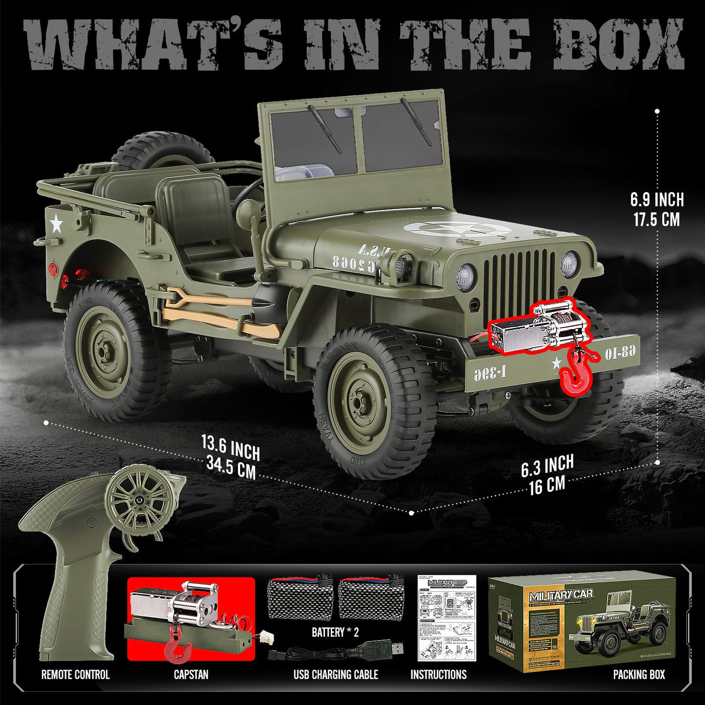 Proportional Remote Control Car 4X4 Off Road 2 Batteries