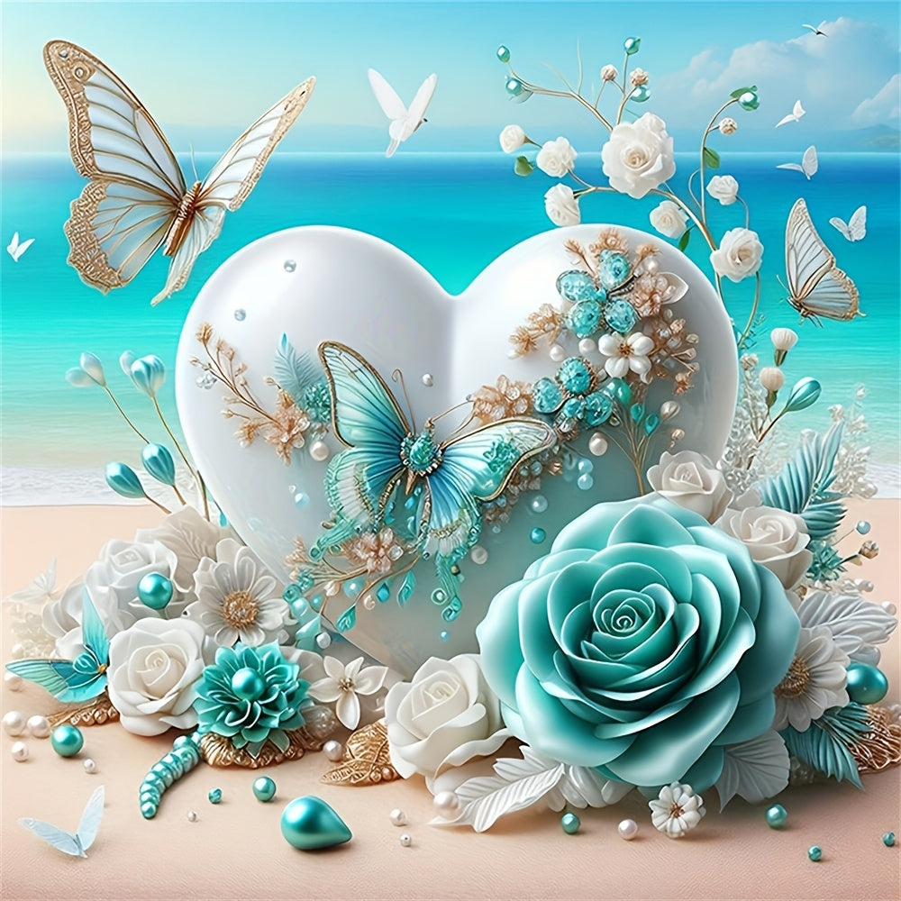 Heart-Shaped DIY Diamond Painting Kit Round Acrylic Designs