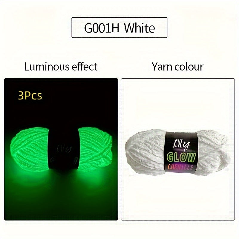 Glow In The Dark Chenille Yarn Set Neon Colors For Crafts