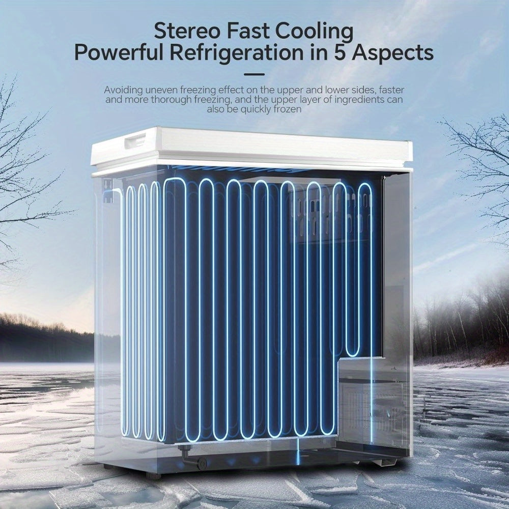 KNDKO 1.8 Cu Ft Chest Freezer With Removable Basket Black