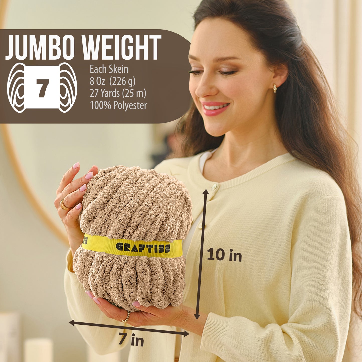 Chunky Chenille Yarn Jumbo 7 Weight Skeins For Crocheting