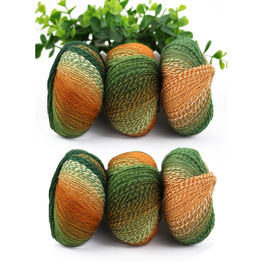 AB Gradient Wool Nylon Yarn 6pc 300g Self Stripe Crochet