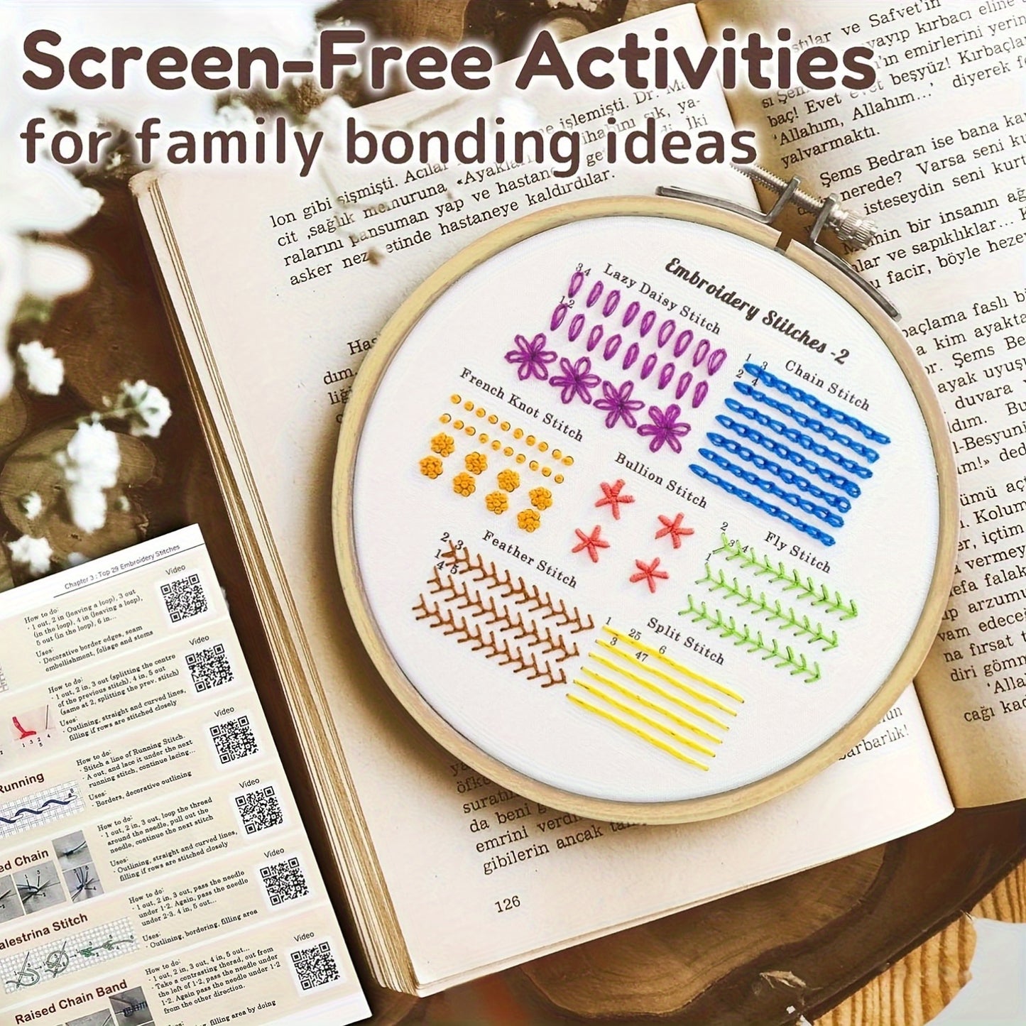 Classic Embroidery Stitches Practice Kit For Beginners