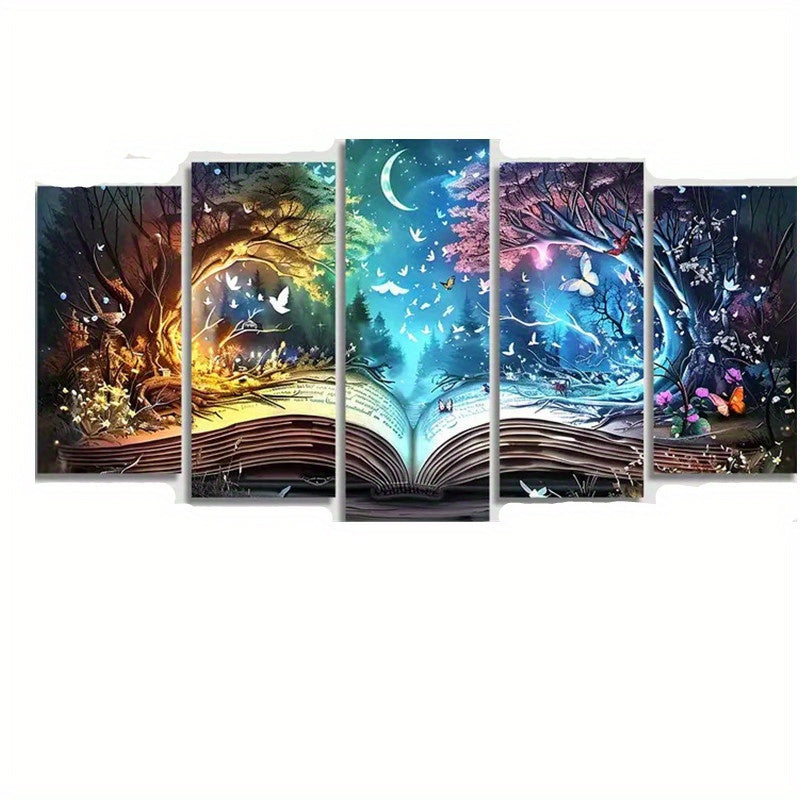 5Pcs 5D Diamond Painting Kit With Round And Square Diamonds