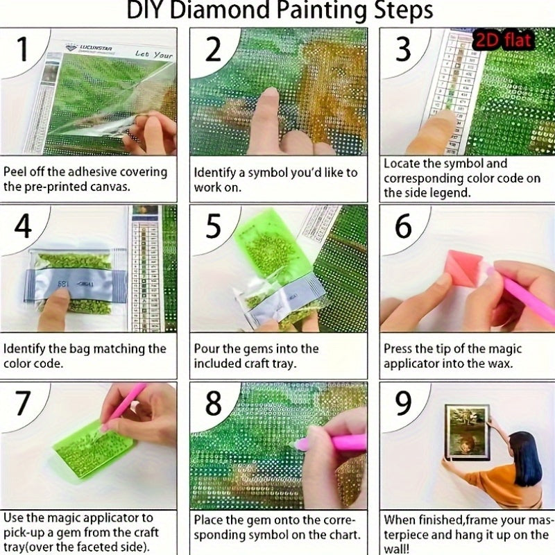 Round Diamond Art Kit with A-Z Letters and Elves Wall Decor