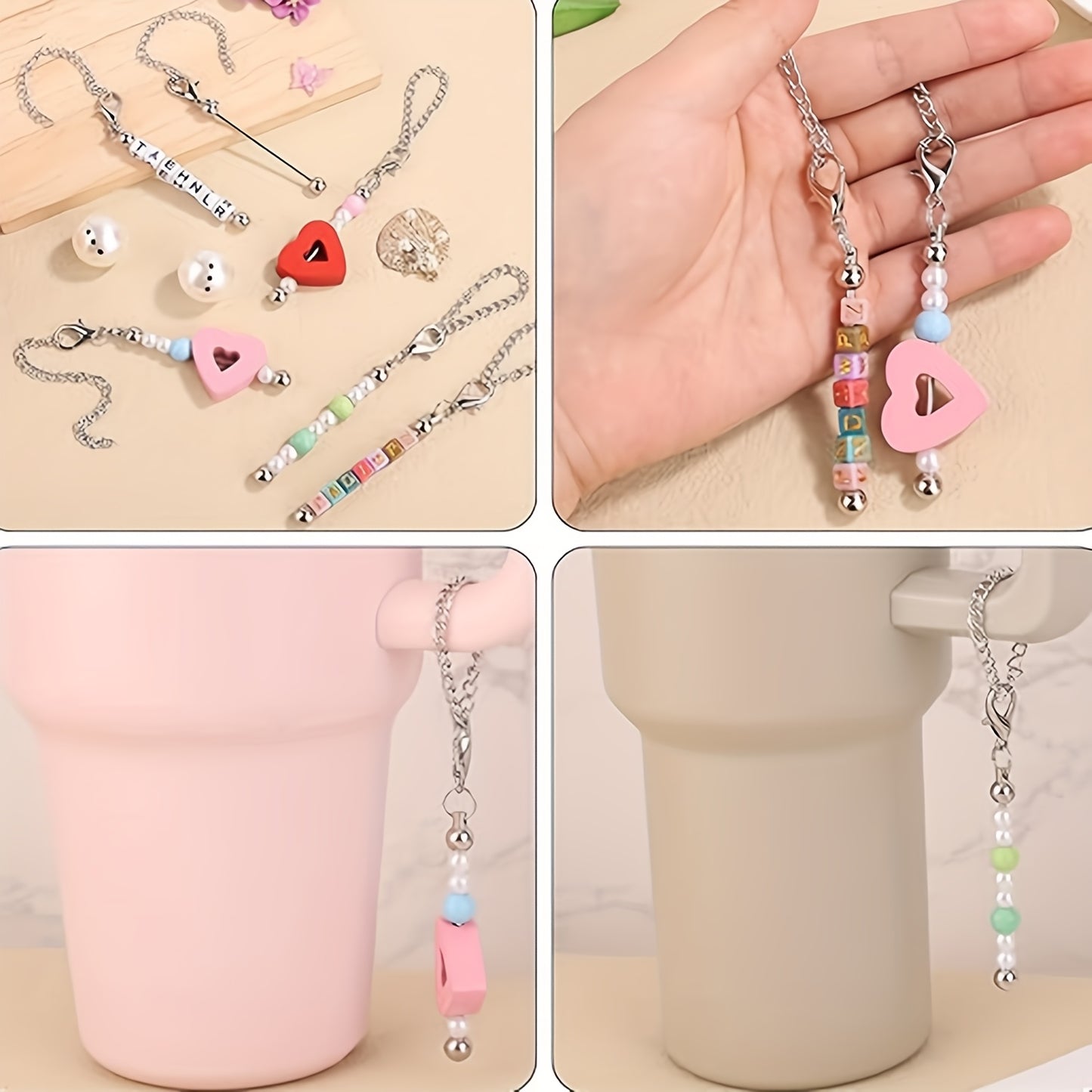 Stainless Steel Bead Chain Charms With Lobster Clasps DIY