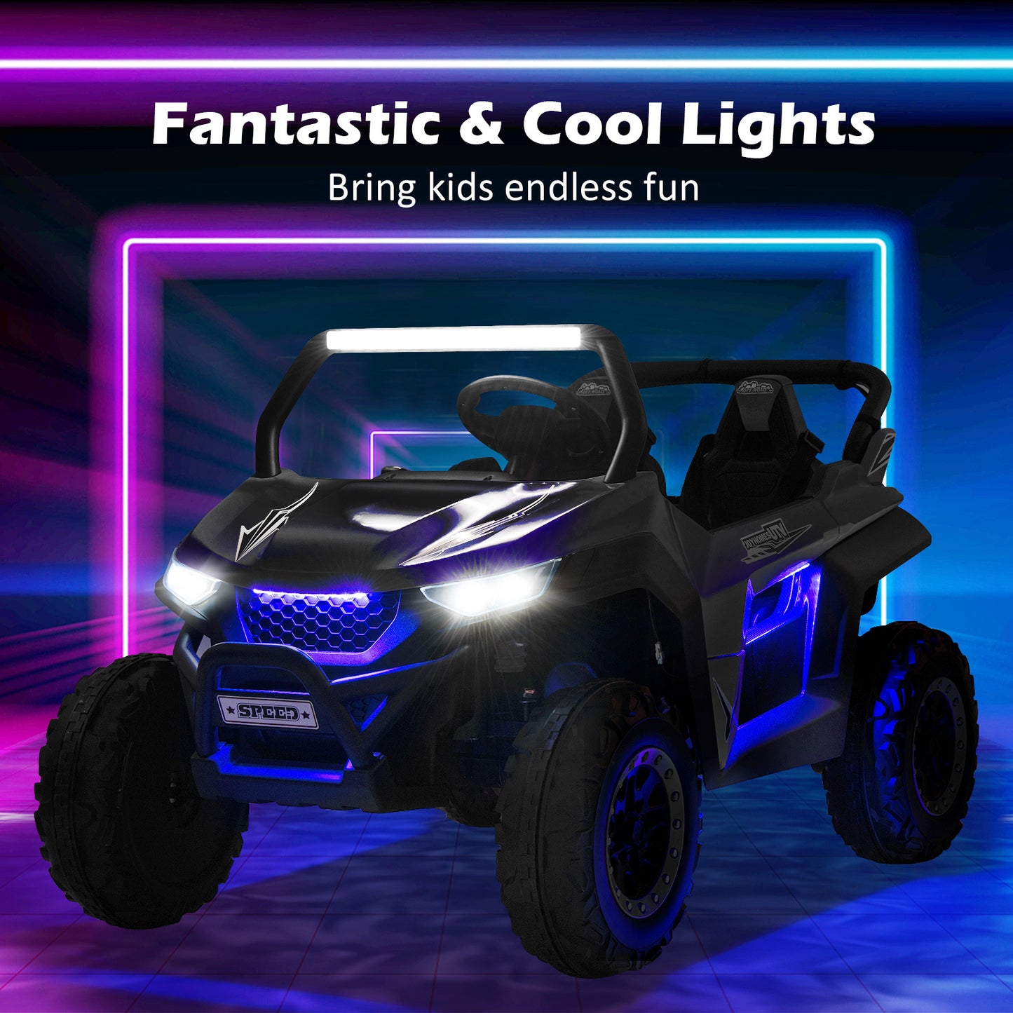 COSTWAY 12V Kids Electric UTV Ride On With Remote And Lights