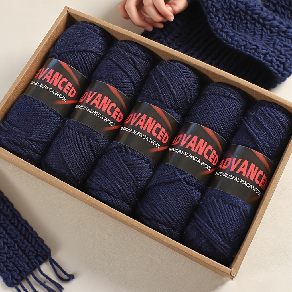Soft Alpaca Wool Yarn 5 Balls Worsted Crochet Yarn Shawls
