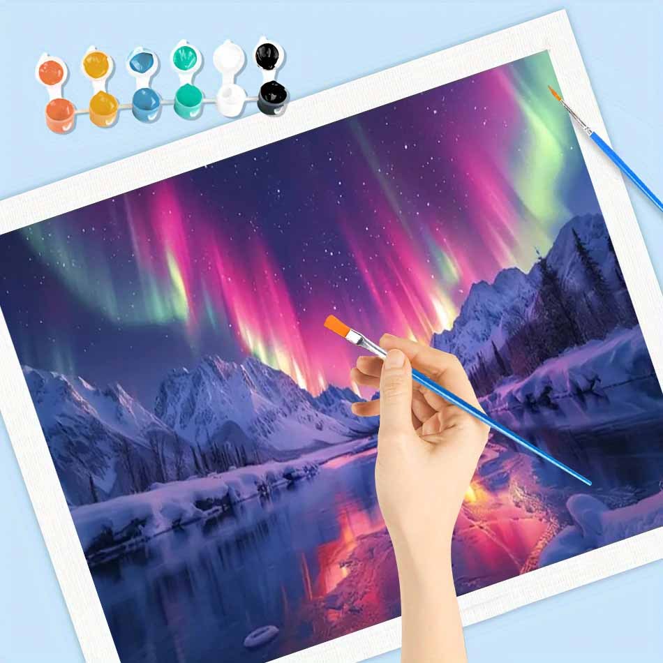 Adult Beginner Paint By Number Aurora Painting Kit DIY 16X20