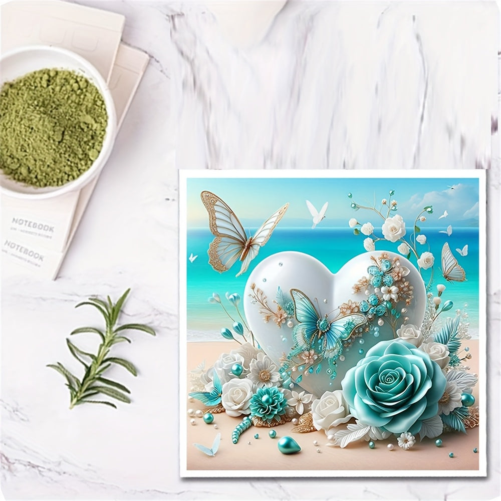 Heart-Shaped DIY Diamond Painting Kit Round Acrylic Designs