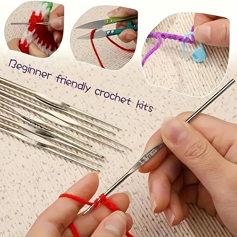 103 Beginner Crochet Kit With Yarn Hooks And Accessories