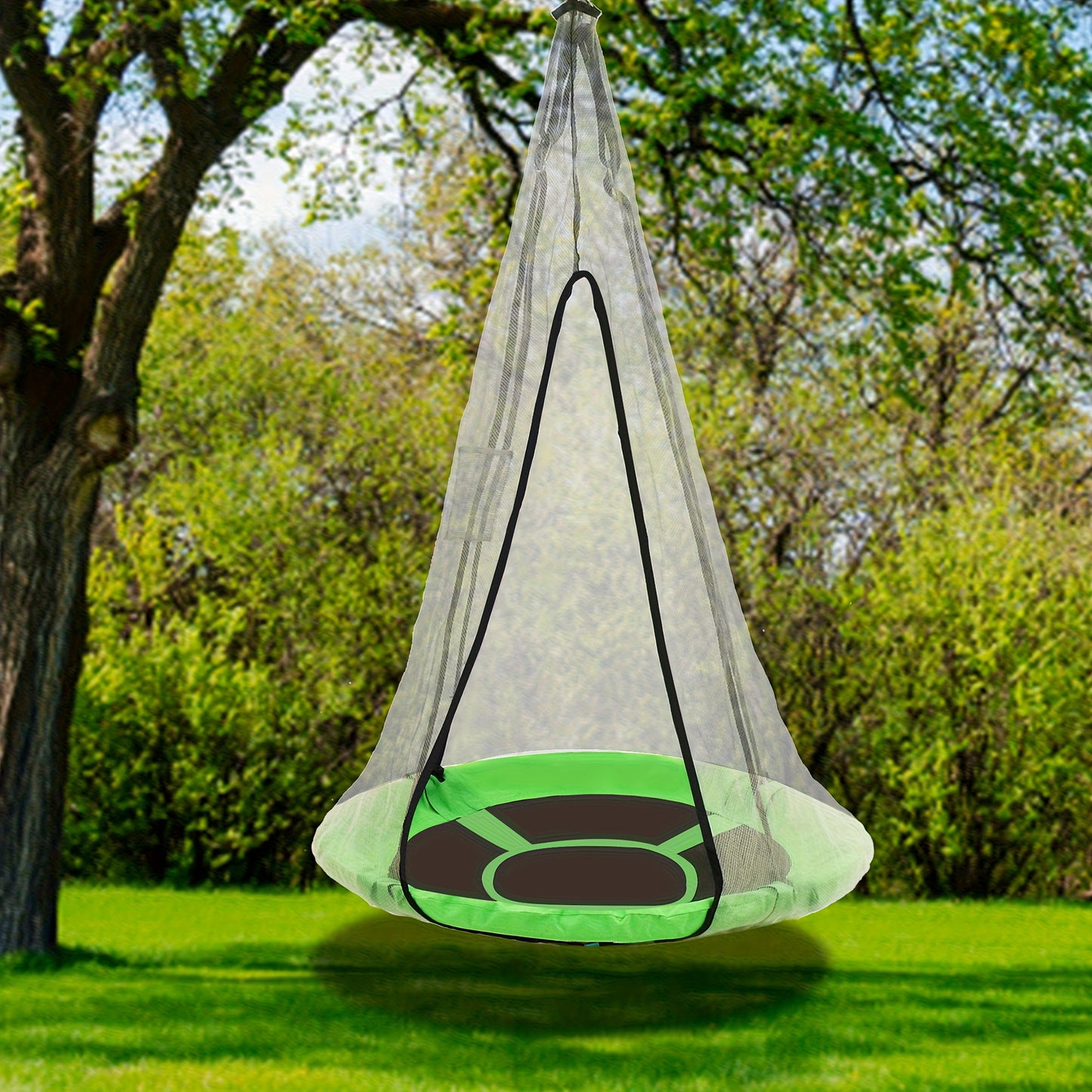 Blue 43 Inch Saucer Swing 2 In 1 Tent Swing 360 Rotation