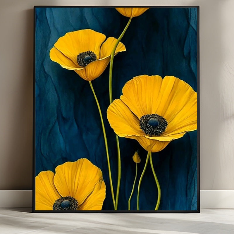 Vibrant Yellow Poppy DIY Paint By Numbers Kit Wall Art