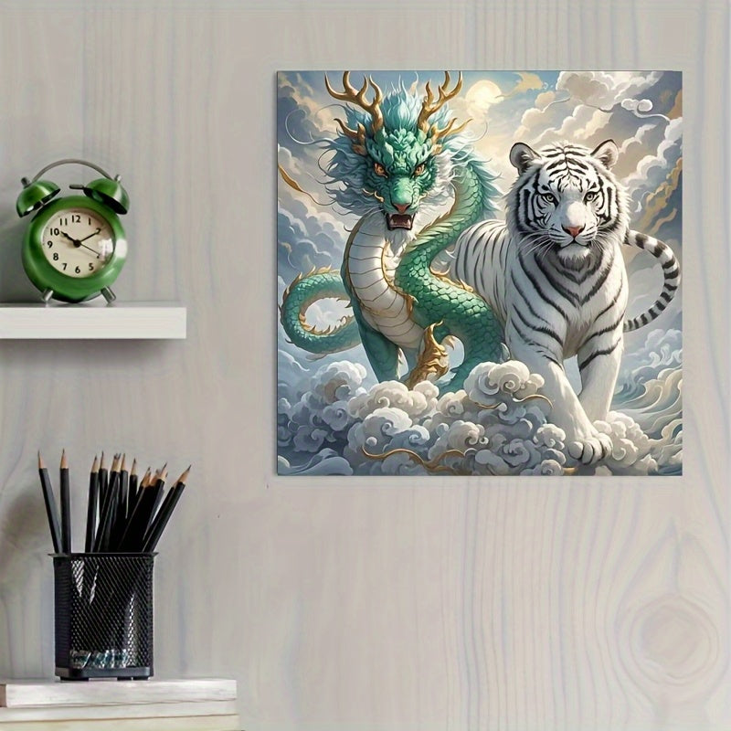 5D Dragon Tiger Diamond Painting Kit - Mythical Creature Art