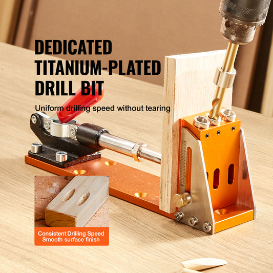 VEVOR Pocket Hole Jig Kit 30 Pcs Adjustable System For DIY