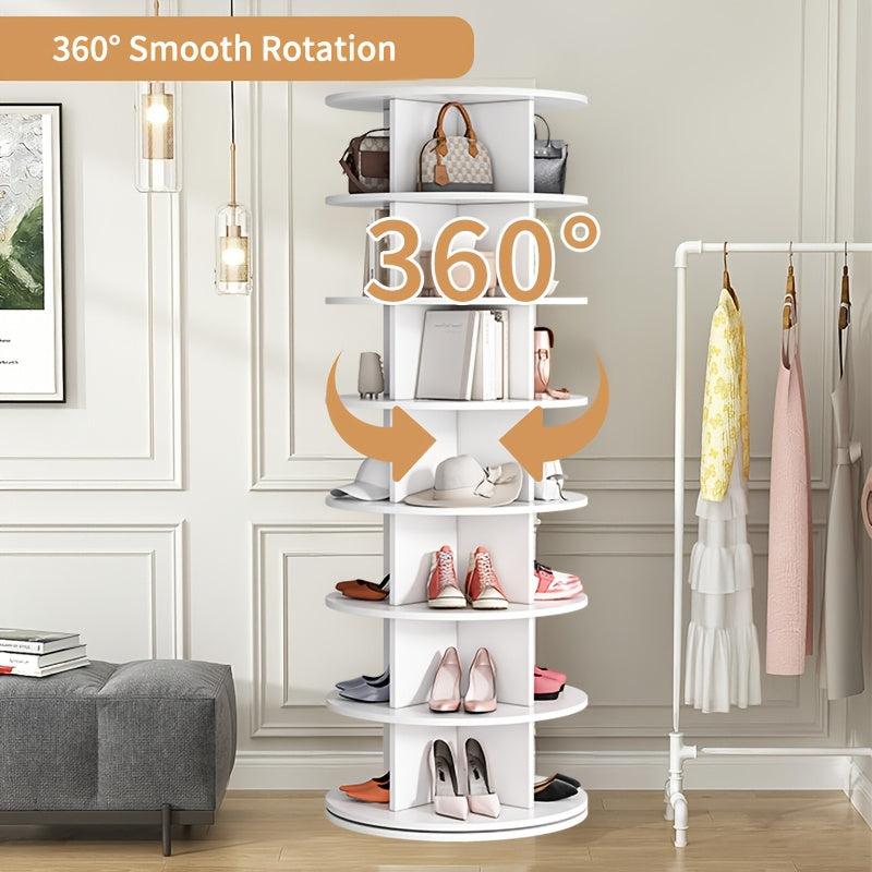 Rotating Shoe Rack Tower 5 Tier Spinning Organizer Entryway