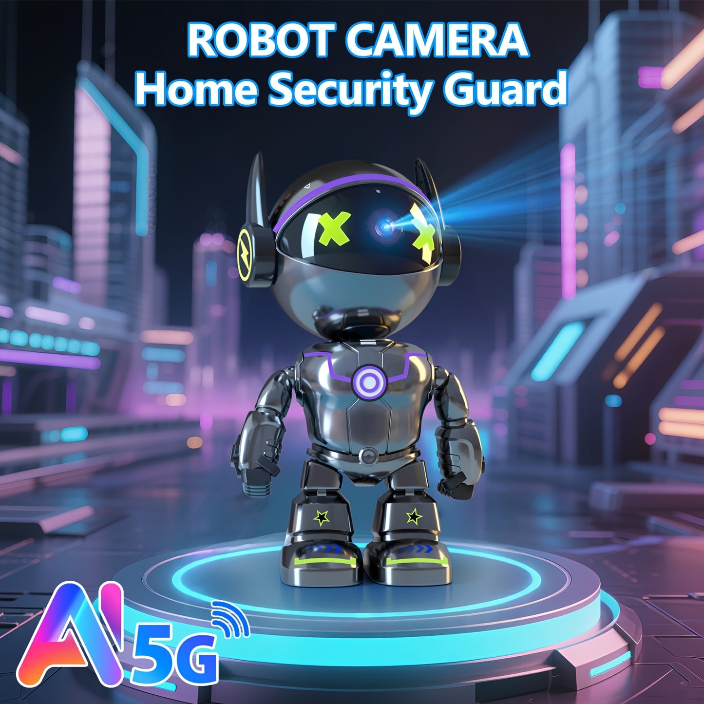 2K HD Smart Robot Camera With Audio And Night Vision