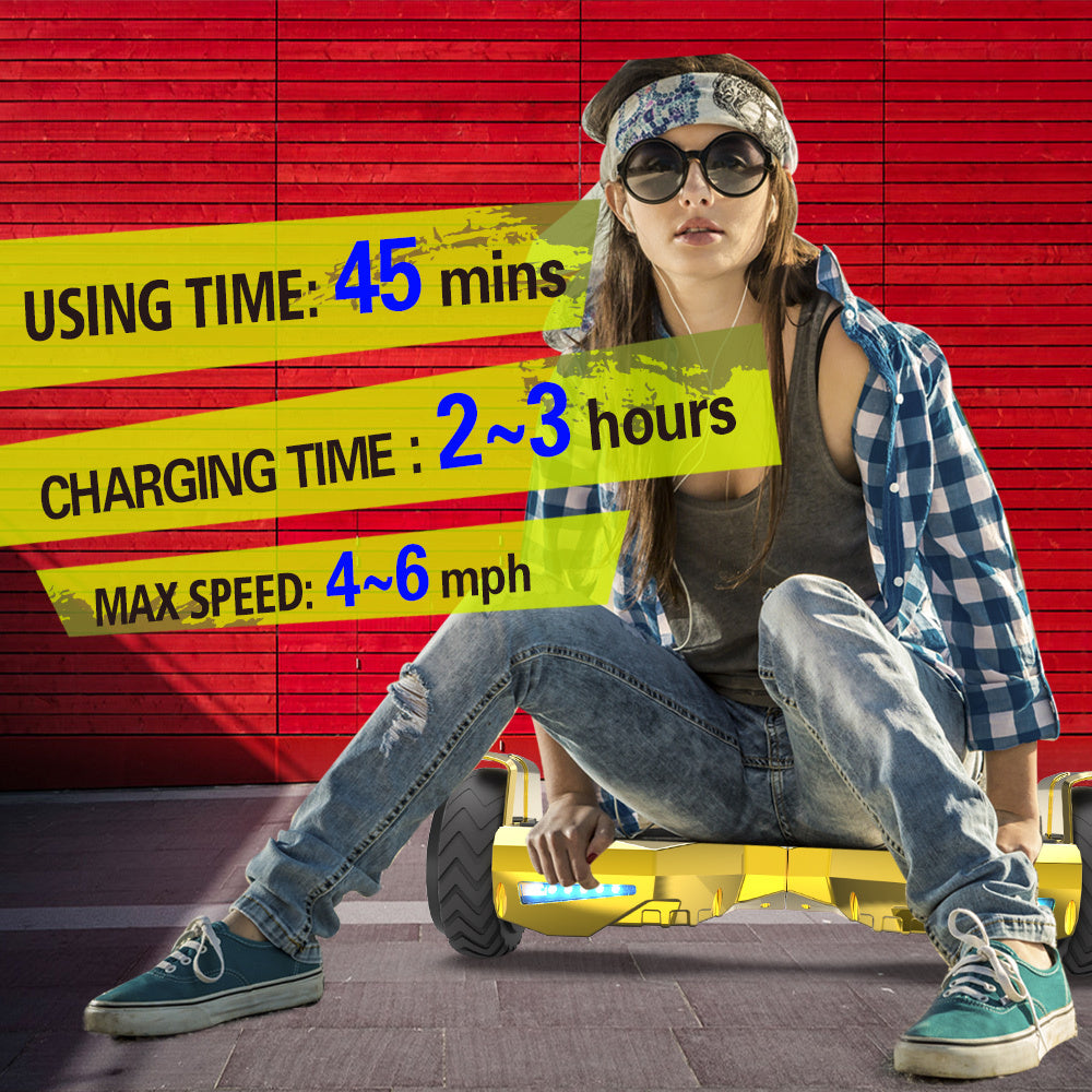 Bluetooth Hoverboard Chrome Wheel LED Lights Self Balancing