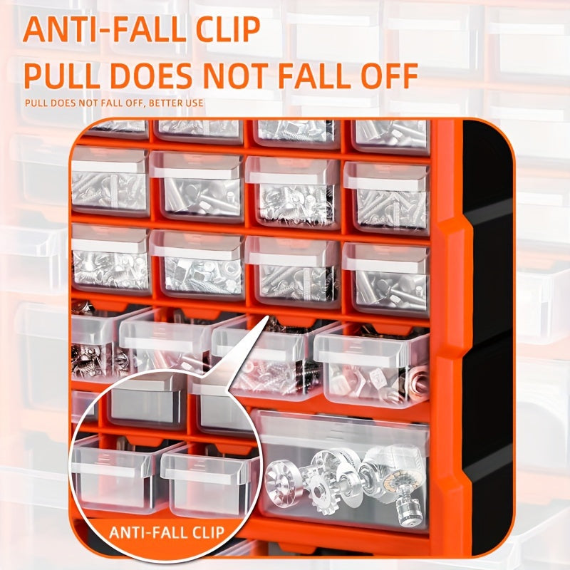 AIRAJ 39-Drawer Orange Plastic Storage Organizer Wall Mount