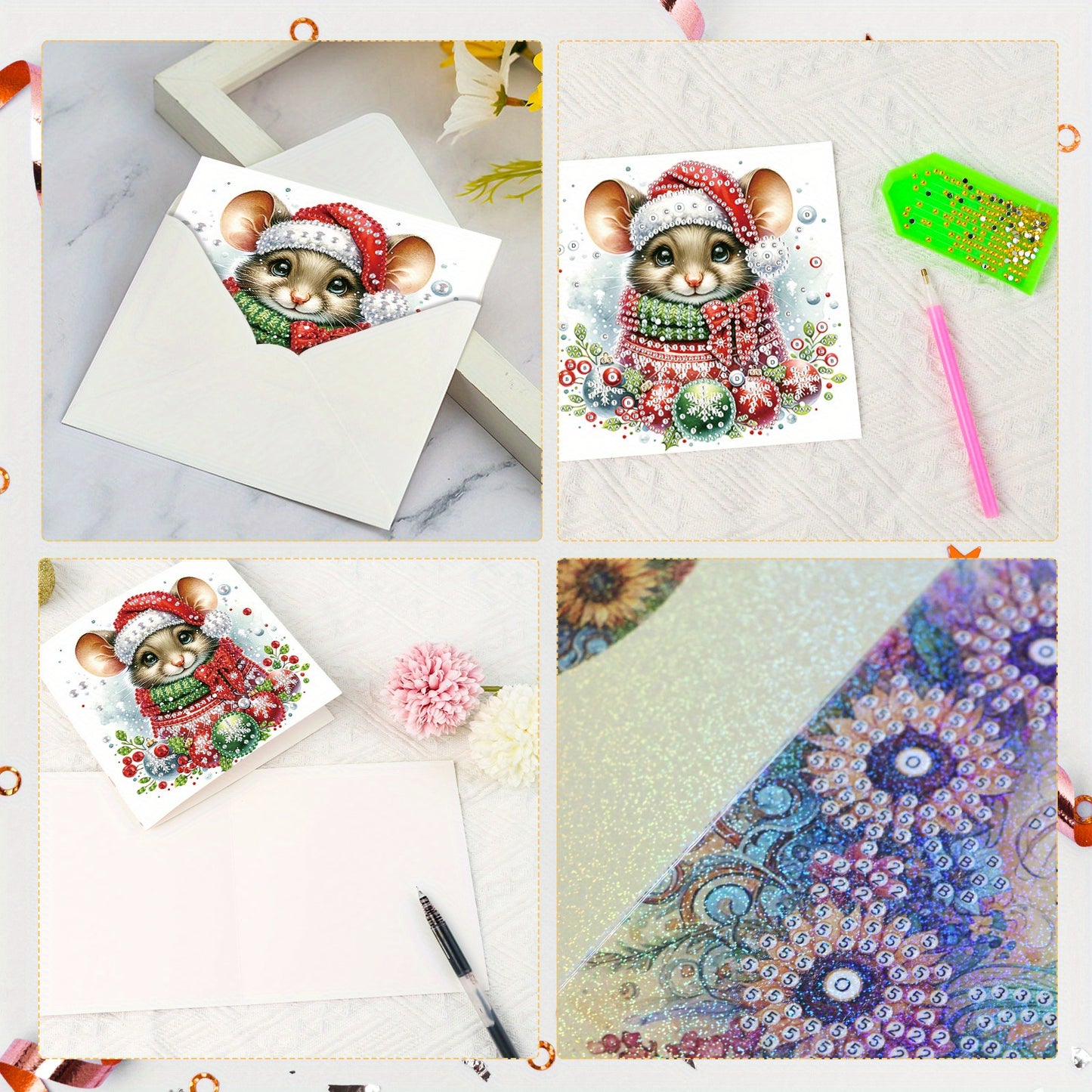 DIY Diamond Painting Greeting Cards Kit With Envelopes