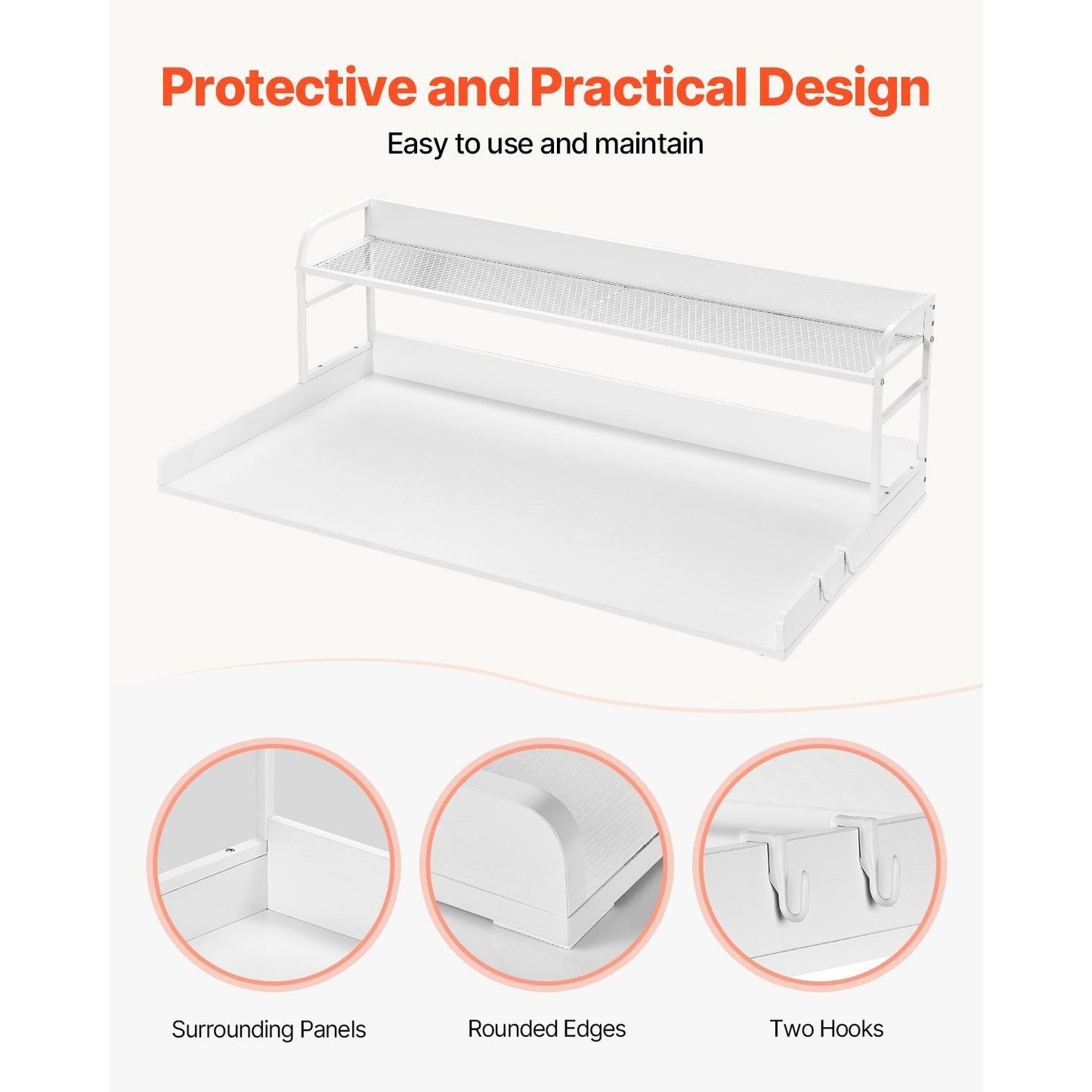 VEVOR Washer Dryer Countertop With 2 Tier Shelf Storage