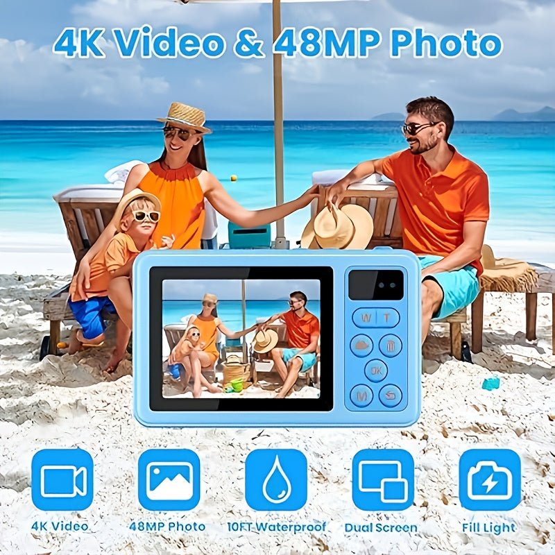 Underwater Digital Camera 18X Zoom 10ft Floating Dual Screen