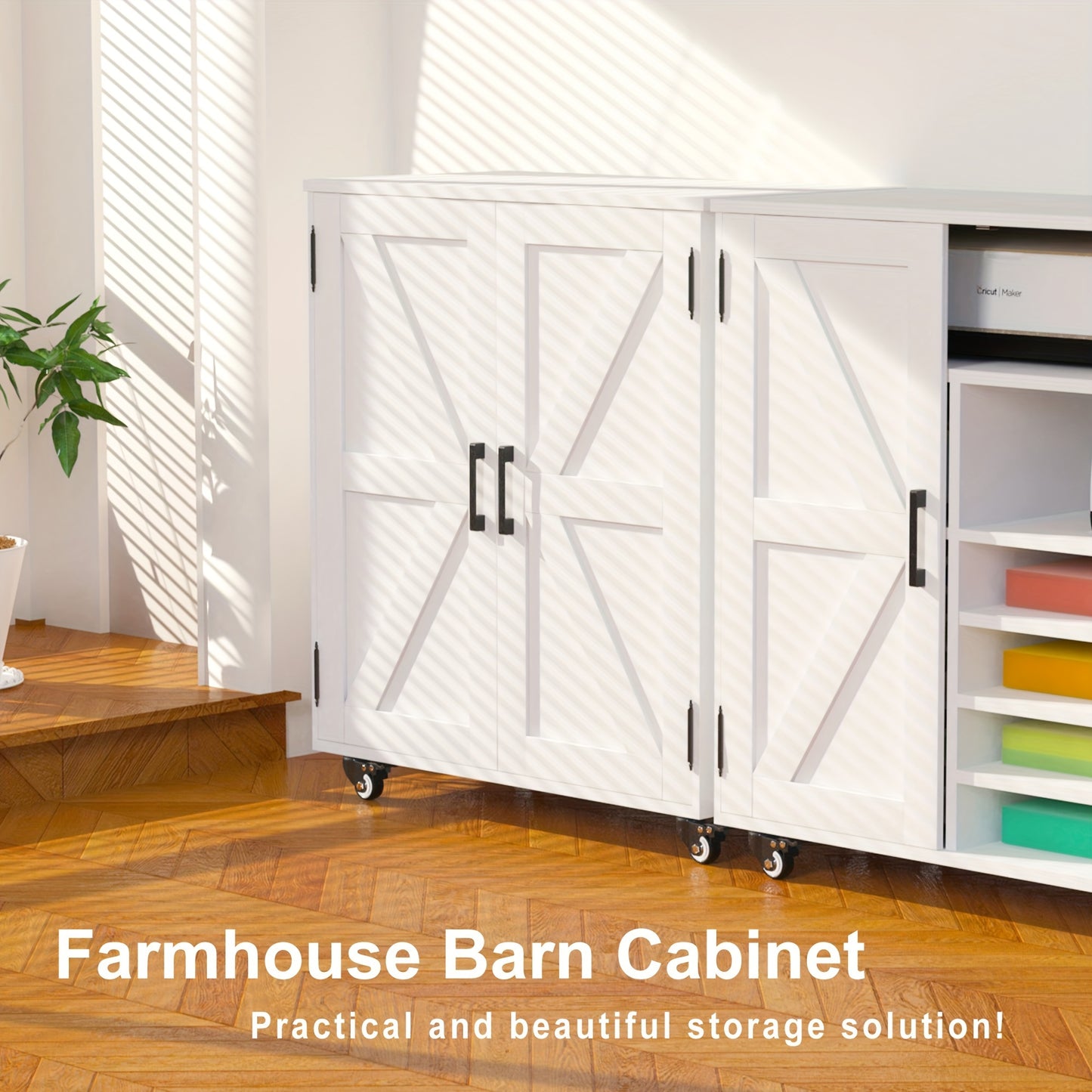 Modern Farmhouse Craft Cart With 25 Vinyl Holders