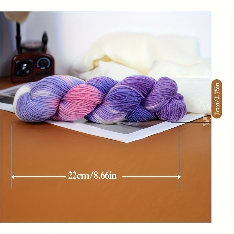 Hand Dyed Yarn Set Four Skeins For Knitting Scarves Hats