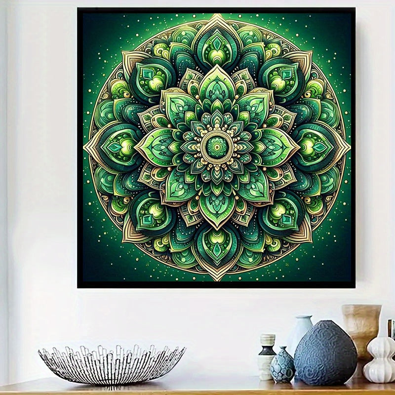 5D DIY Diamond Painting Green Mandala Wall Art Design