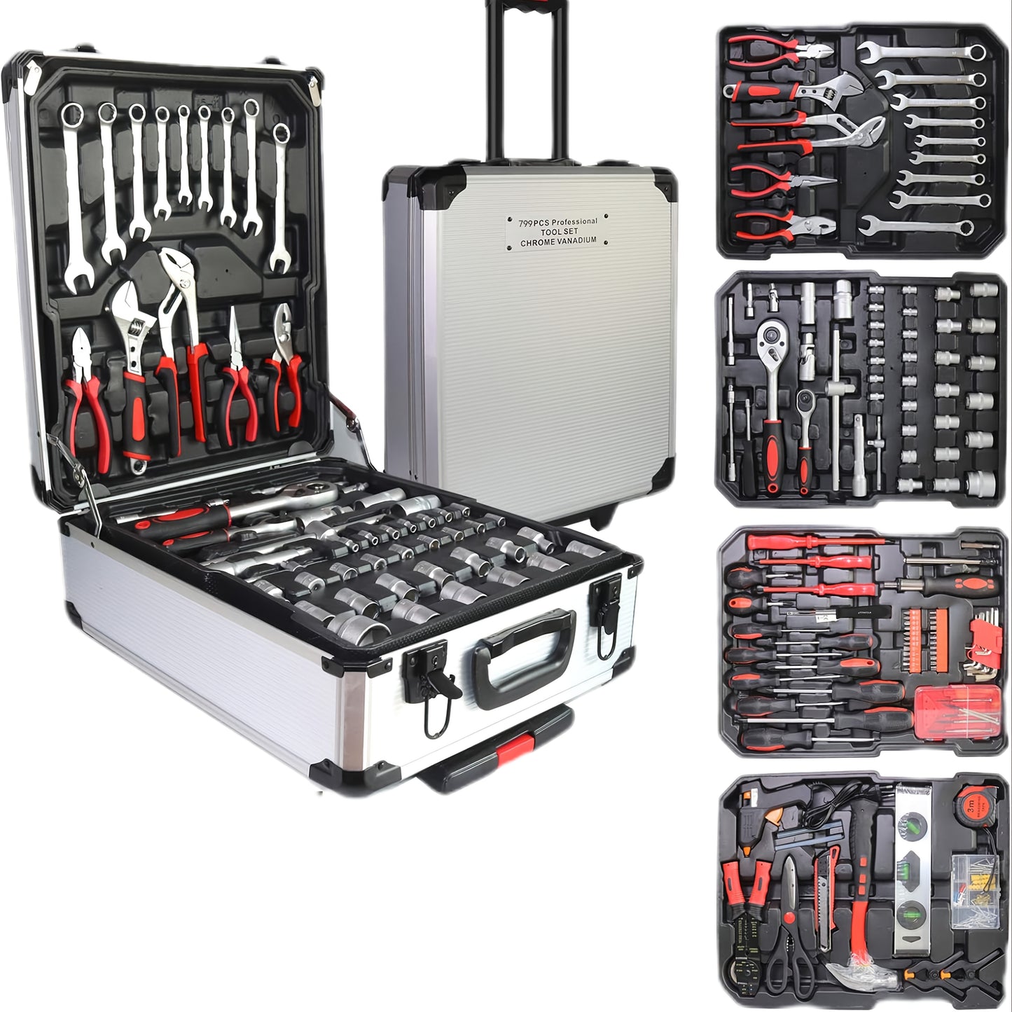 799pc Ratchet Socket Set With Quarter To Half Inch Drives