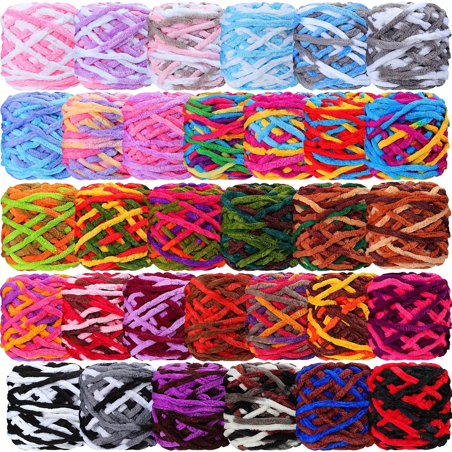 Chunky Chenille Yarn 1470 Yards Bulky Soft Velvet Crochet