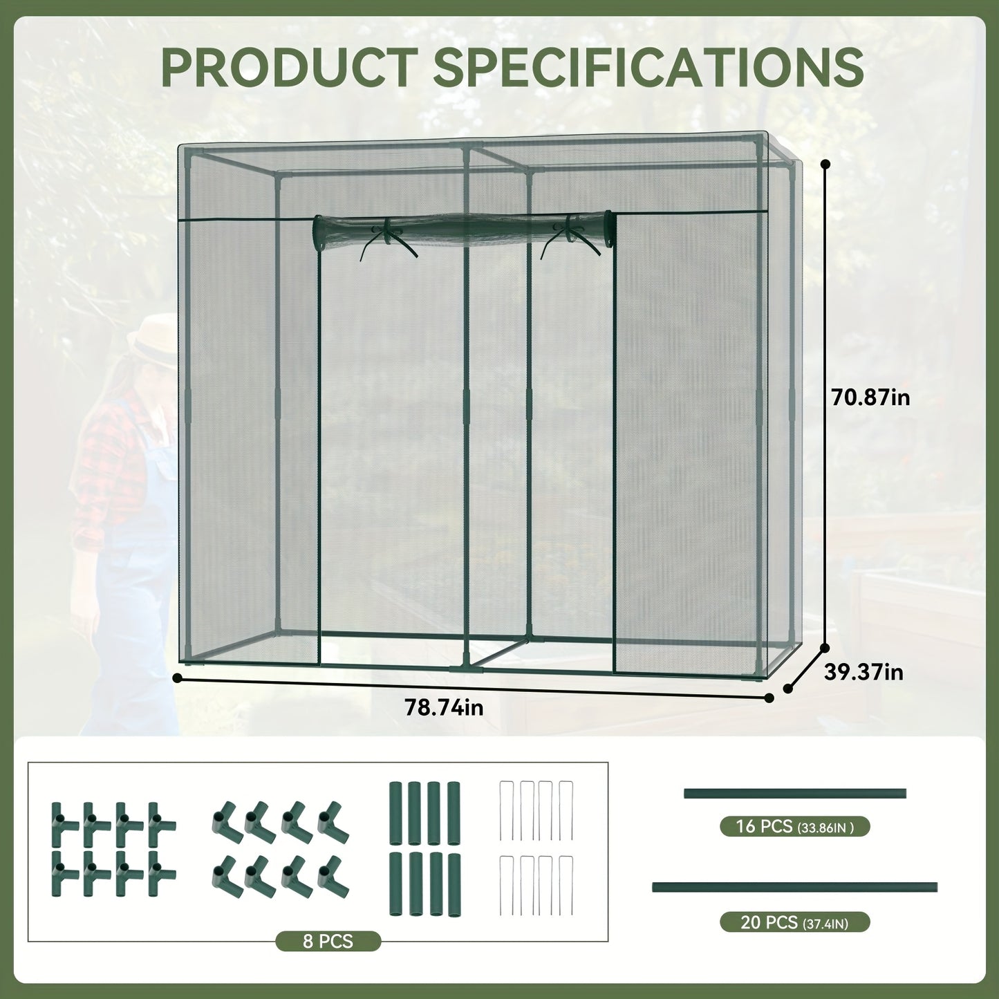 MOPHOTO Heavy Duty Plant Cage Tent With Zippered Door