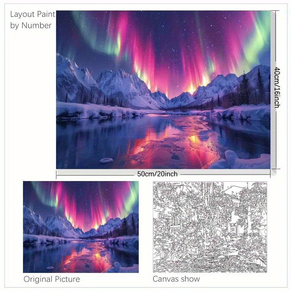 Adult Beginner Paint By Number Aurora Painting Kit DIY 16X20