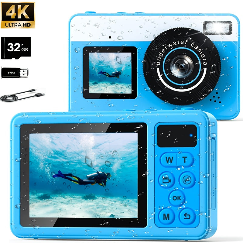 Underwater Digital Camera 18X Zoom 10ft Floating Dual Screen