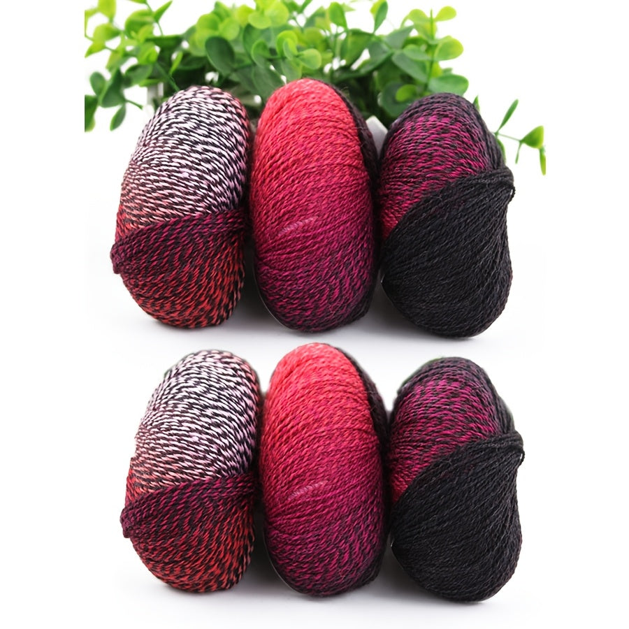 AB Gradient Wool Nylon Yarn 6pc 300g Self Stripe Crochet