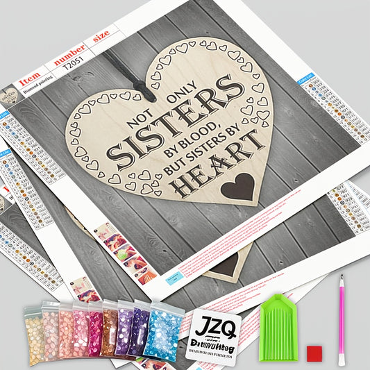 Beginner Friendly 5D Heart Shaped Diamond Art Kit for Wall