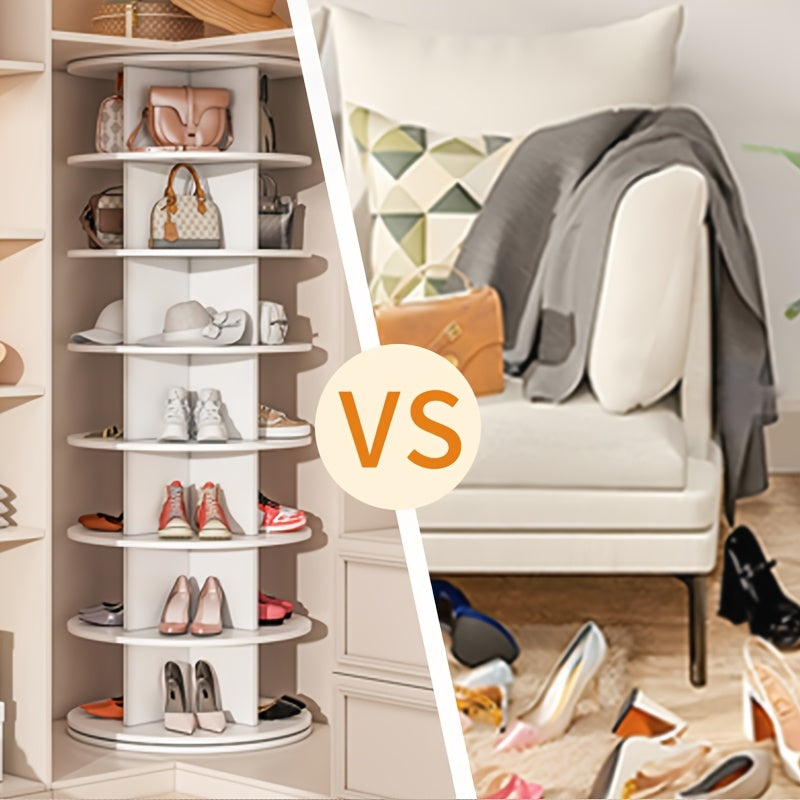 Rotating Shoe Rack Tower 5 Tier Spinning Organizer Entryway