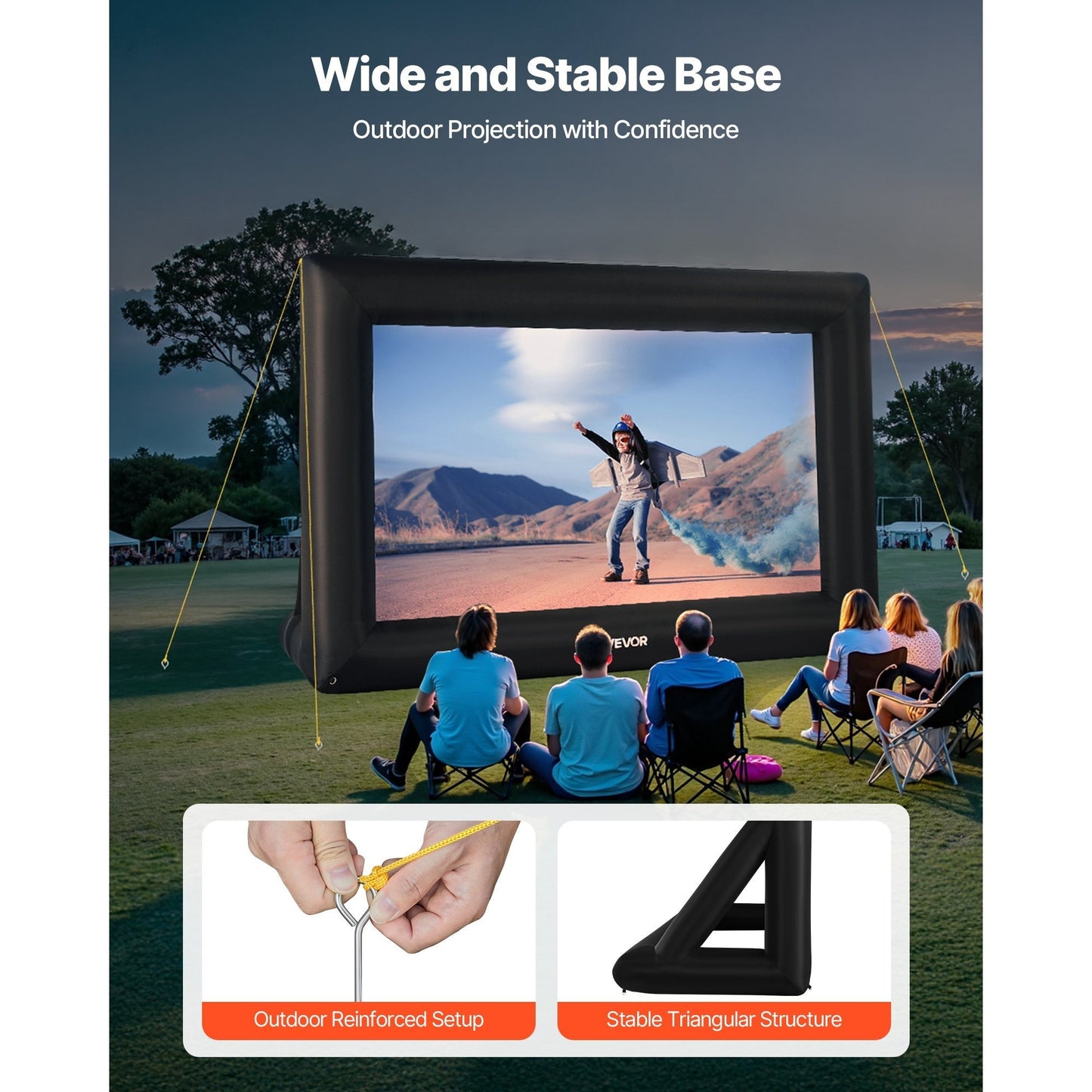 VEVOR Inflatable Projector Screen 14 16 20ft Outdoor