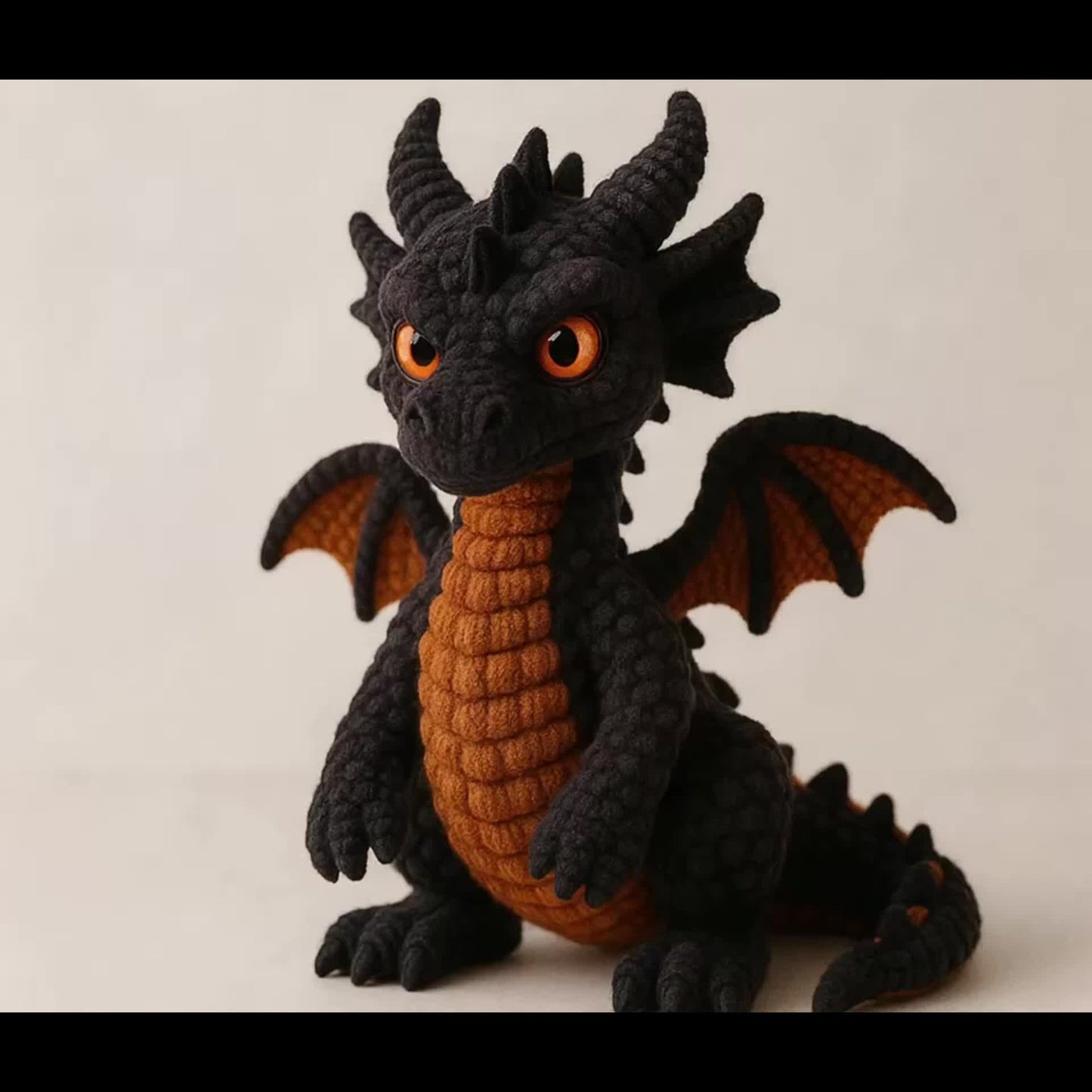 Dark Magmatic Dragon Amigurumi Crochet Kit With Tools